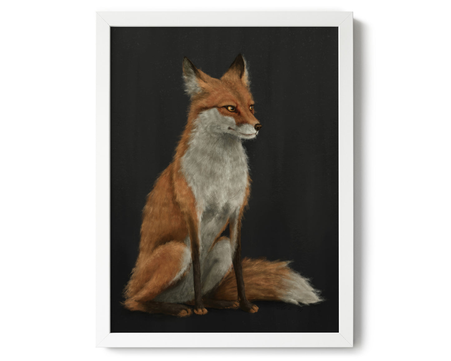 "The Woodland Fox - Black Edition" by Catherine Hébert - Red Fox Giclée Art Print - Black Edition - 30"x40" size