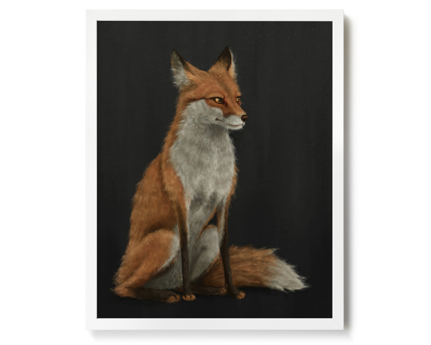 "The Woodland Fox - Black Edition" by Catherine Hébert - Red Fox Giclée Art Print - Black Edition - 16"x20" size