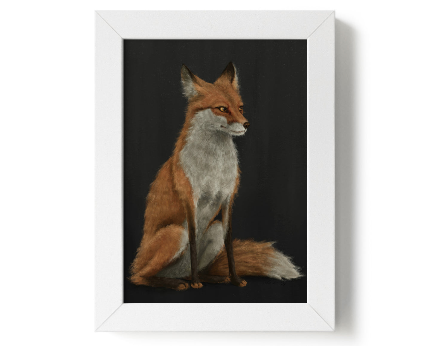 "The Woodland Fox - Black Edition" by Catherine Hébert - Red Fox Giclée Art Print - Black Edition - 5"x7" size