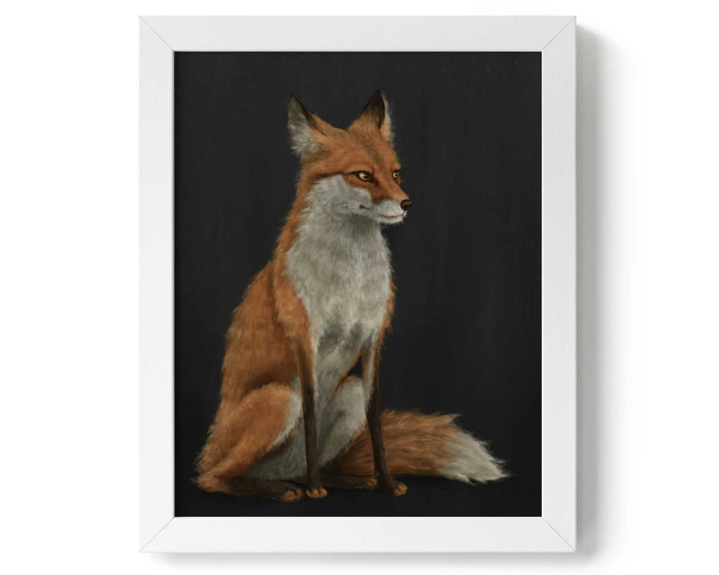 "The Woodland Fox - Black Edition" by Catherine Hébert - Red Fox Giclée Art Print - Black Edition - 8"x10" size