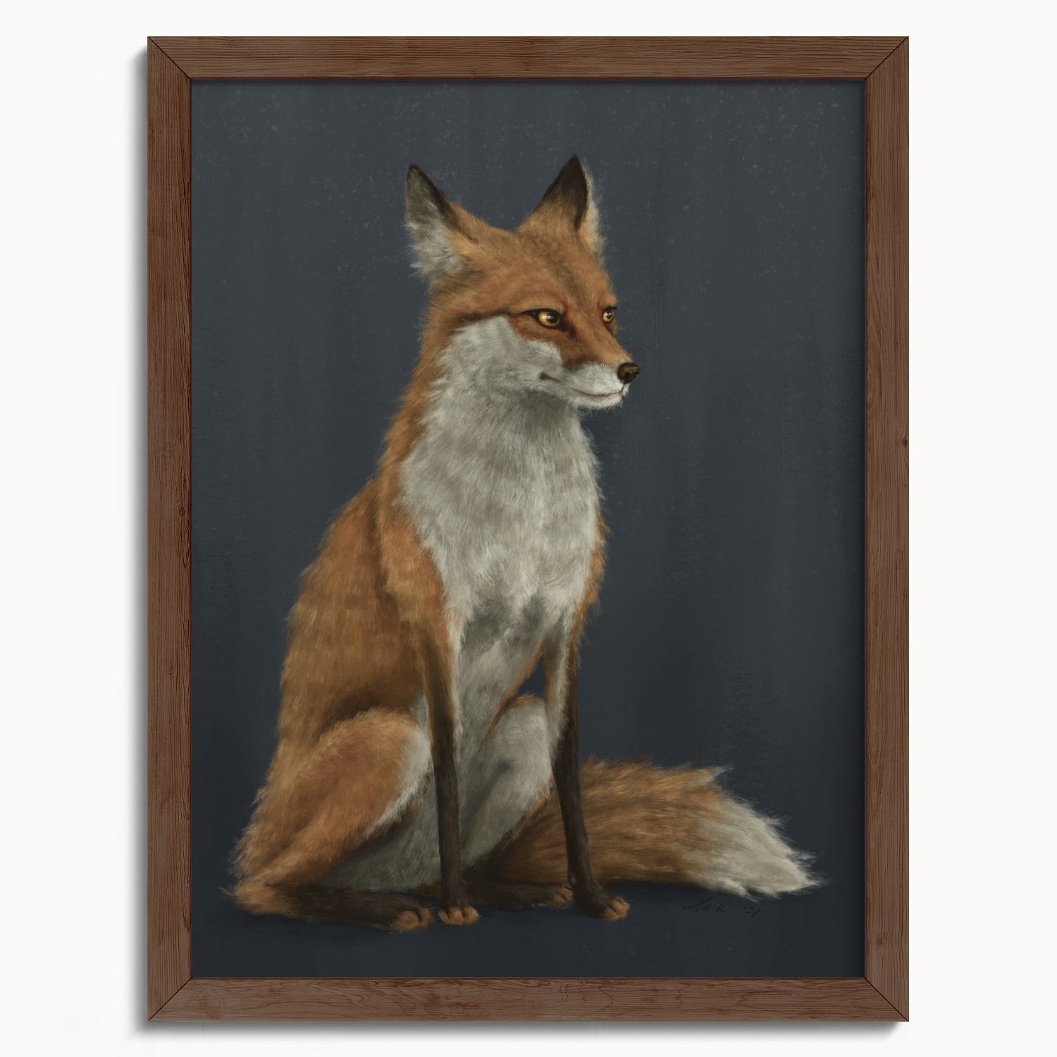 "The Woodland Fox - Blue Edition" by Catherine Hébert - Red Fox Fine Art Print - Blue Edition - 12"x16" size