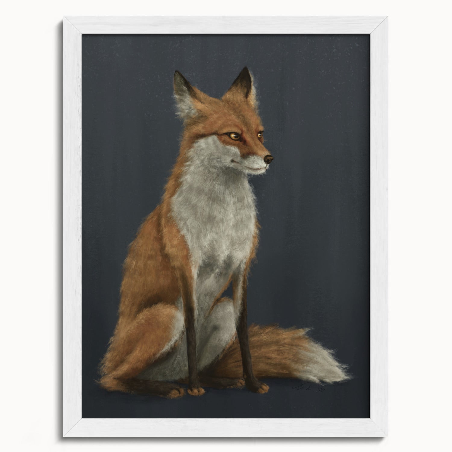 "The Woodland Fox - Blue Edition" by Catherine Hébert - Red Fox Fine Art Print - Blue Edition - 12"x16" size
