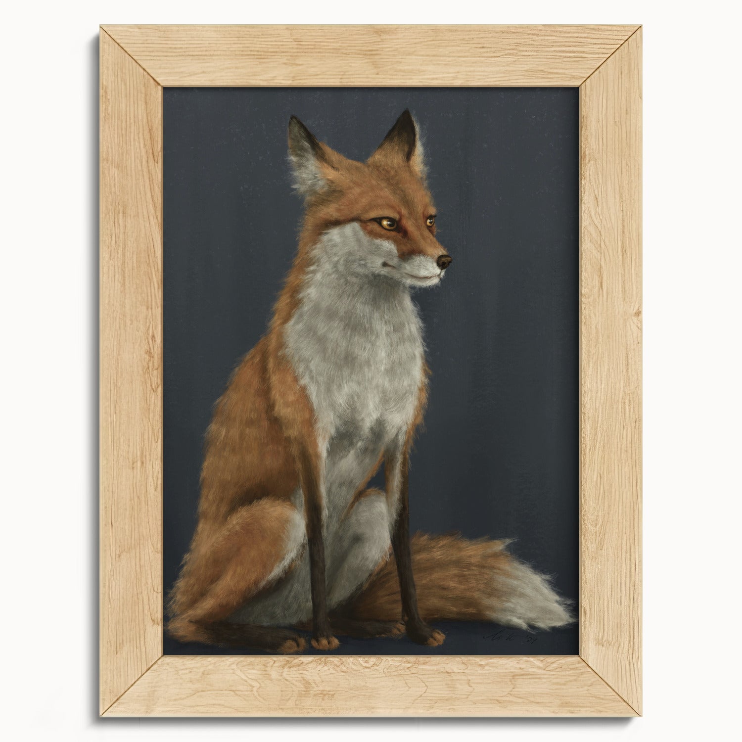 "The Woodland Fox - Blue Edition" by Catherine Hébert - Red Fox Fine Art Print - Blue Edition - 5"x7" size