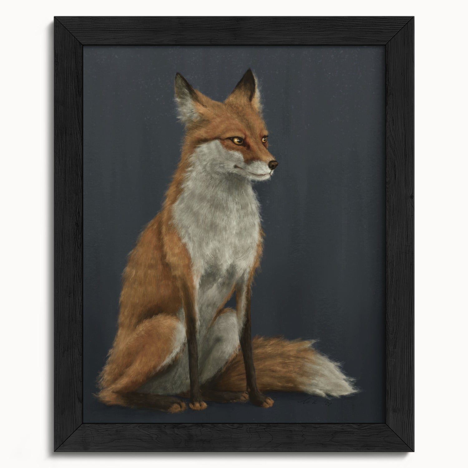 "The Woodland Fox - Blue Edition" by Catherine Hébert - Red Fox Fine Art Print - Blue Edition - 8"x10" size