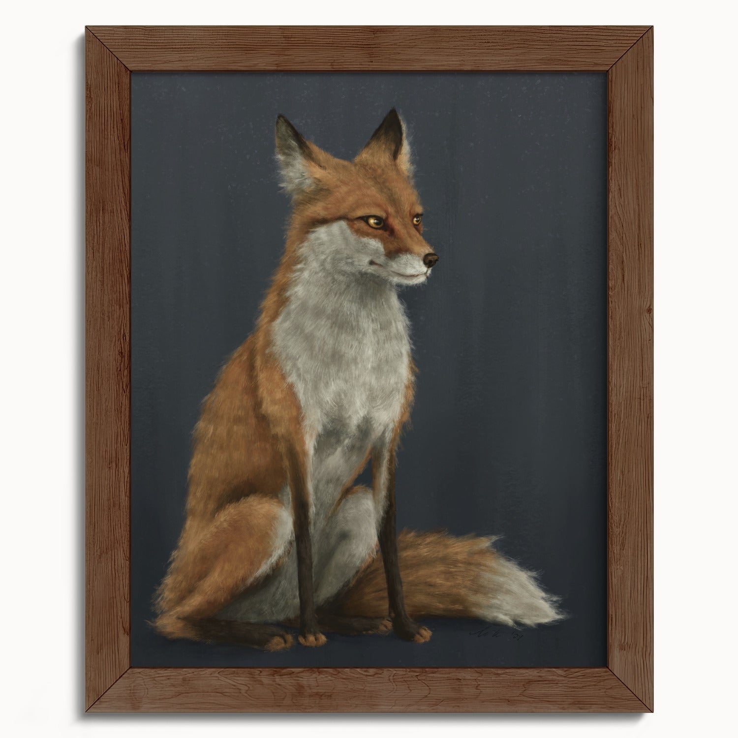 "The Woodland Fox - Blue Edition" by Catherine Hébert - Red Fox Fine Art Print - Blue Edition - 8"x10" size