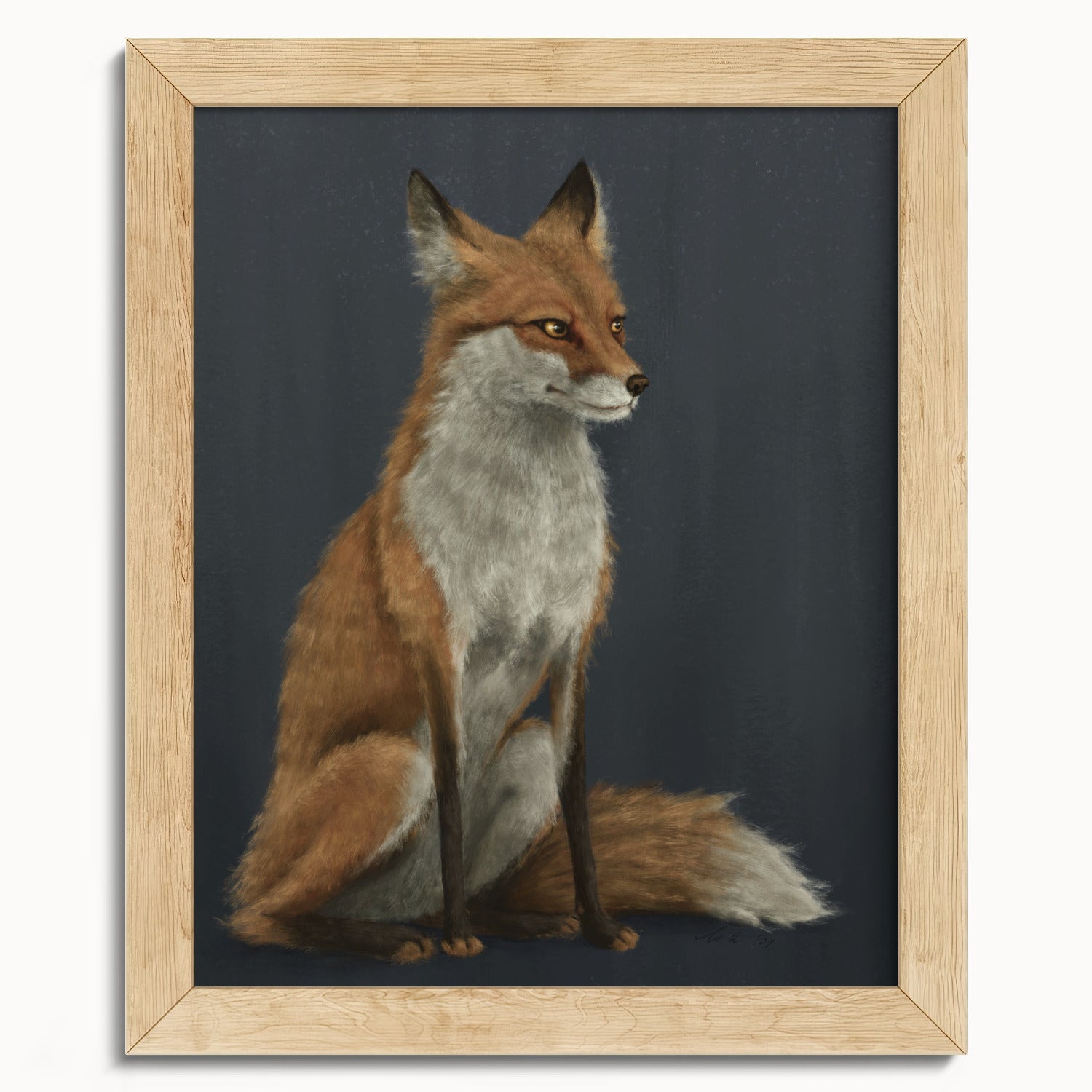 "The Woodland Fox - Blue Edition" by Catherine Hébert - Red Fox Fine Art Print - Blue Edition - 8"x10" size