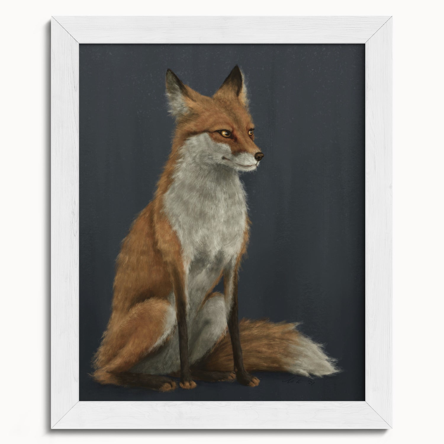 "The Woodland Fox - Blue Edition" by Catherine Hébert - Red Fox Fine Art Print - Blue Edition - 8"x10" size