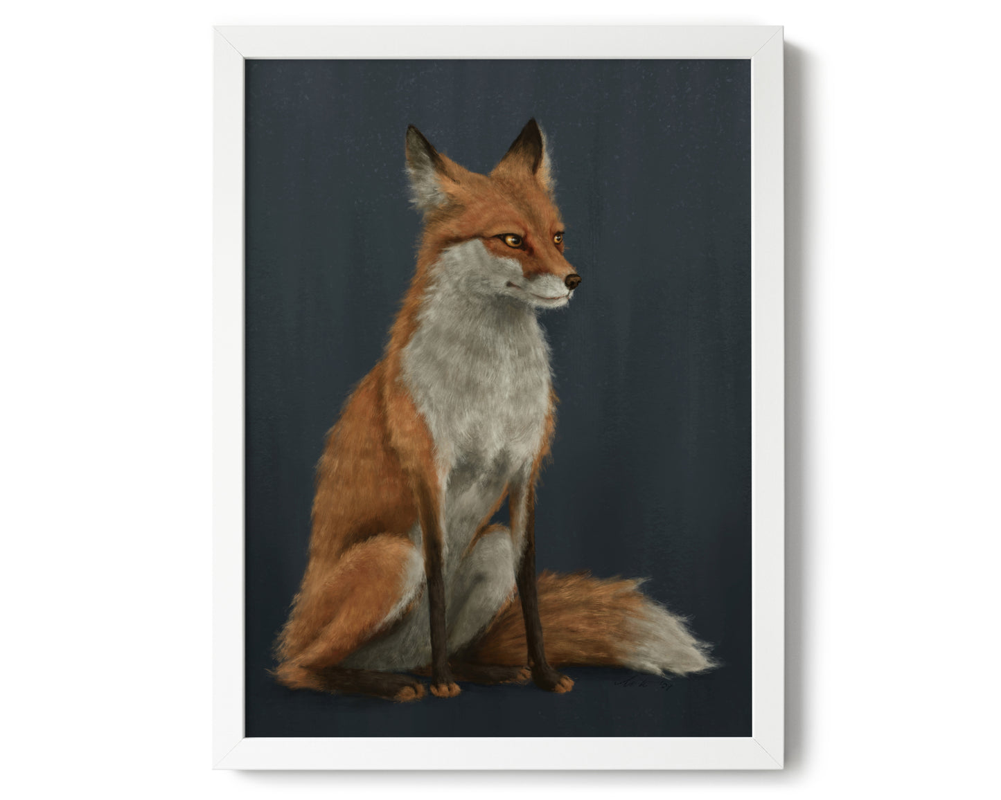 "The Woodland Fox - Blue Edition" by Catherine Hébert - Red Fox Giclée Art Print - Blue Edition - 12"x16" size
