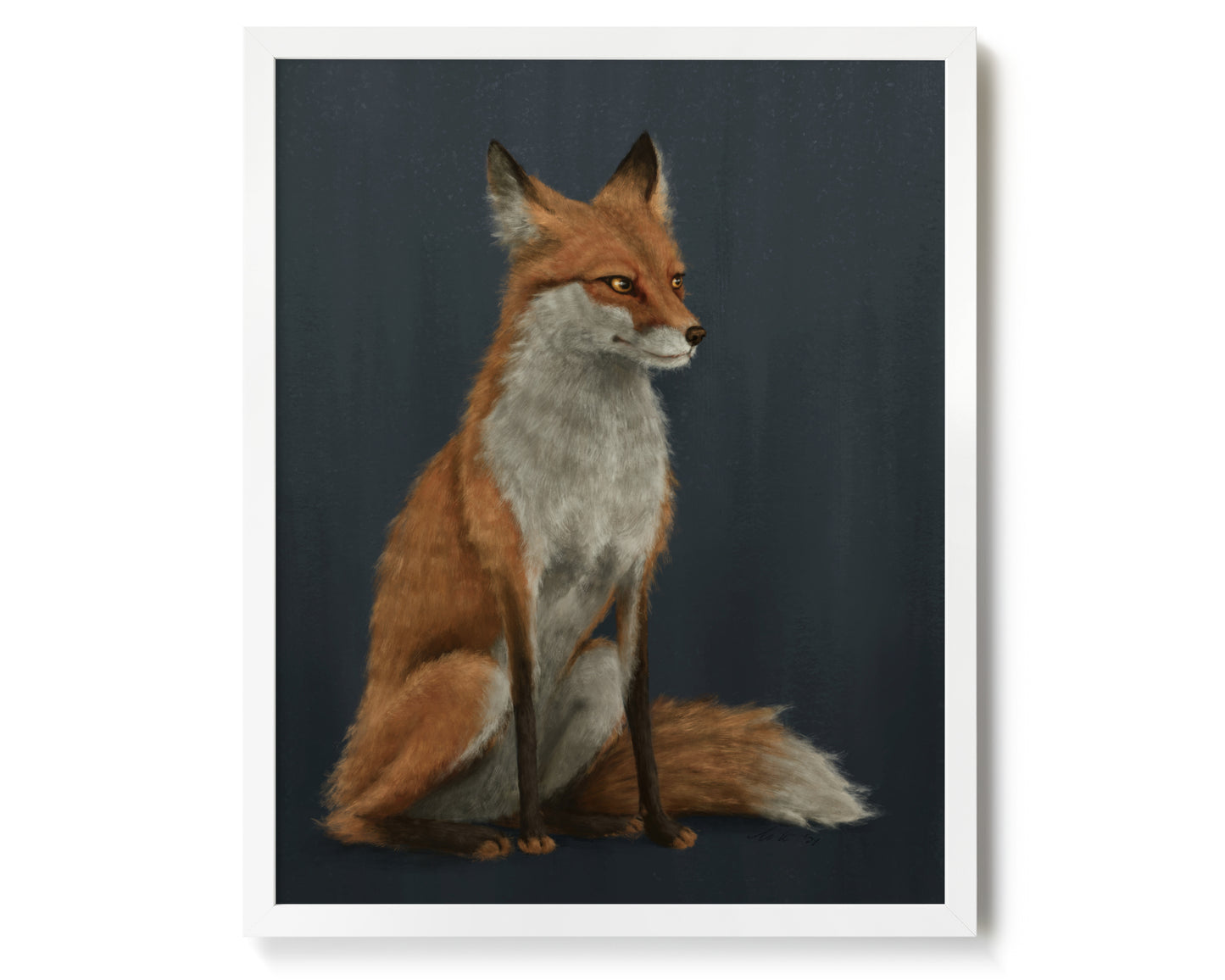 "The Woodland Fox - Blue Edition" by Catherine Hébert - Red Fox Giclée Art Print - Blue Edition - 16"x20" size