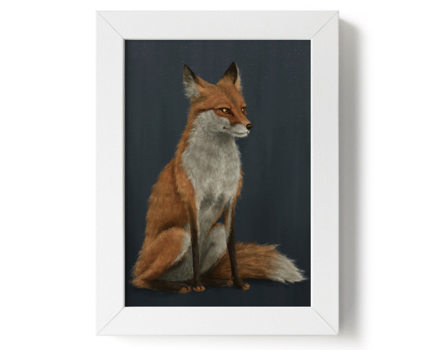 "The Woodland Fox - Blue Edition" by Catherine Hébert - Red Fox Giclée Art Print - Blue Edition - 5"x7" size