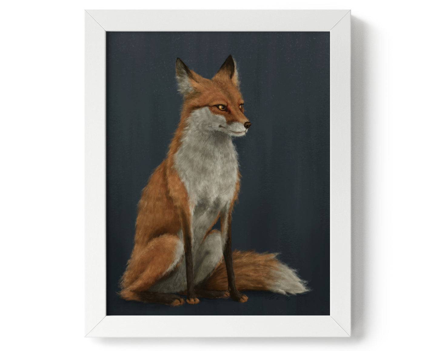 "The Woodland Fox - Blue Edition" by Catherine Hébert - Red Fox Giclée Art Print - Blue Edition - 8"x10" size
