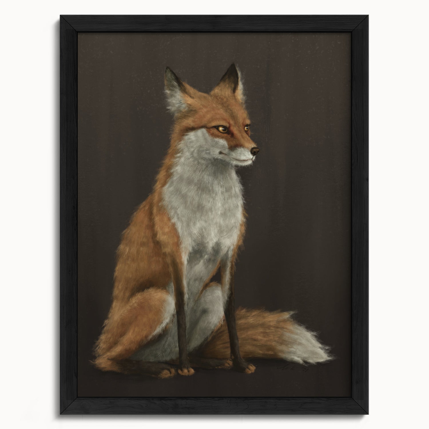 "The Woodland Fox - Brown Edition" by Catherine Hébert - Red Fox Fine Art Print - Brown Edition - 12"x16" size