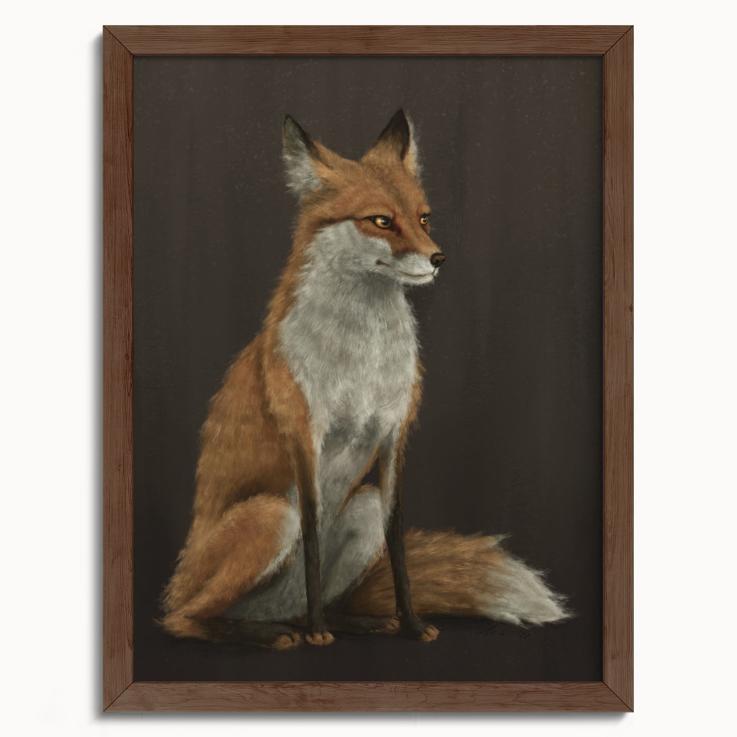 "The Woodland Fox - Brown Edition" by Catherine Hébert - Red Fox Fine Art Print - Brown Edition - 12"x16" size