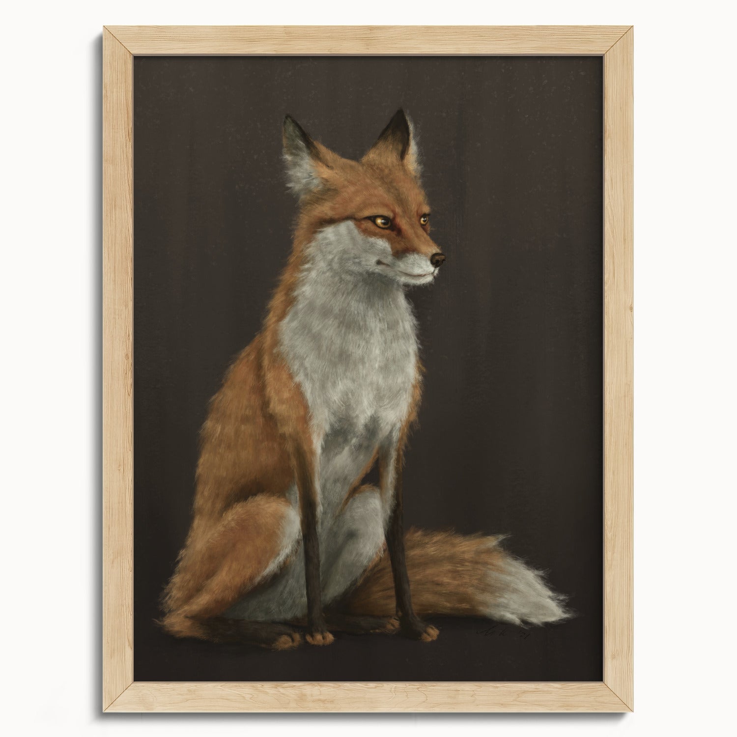 "The Woodland Fox - Brown Edition" by Catherine Hébert - Red Fox Fine Art Print - Brown Edition - 12"x16" size