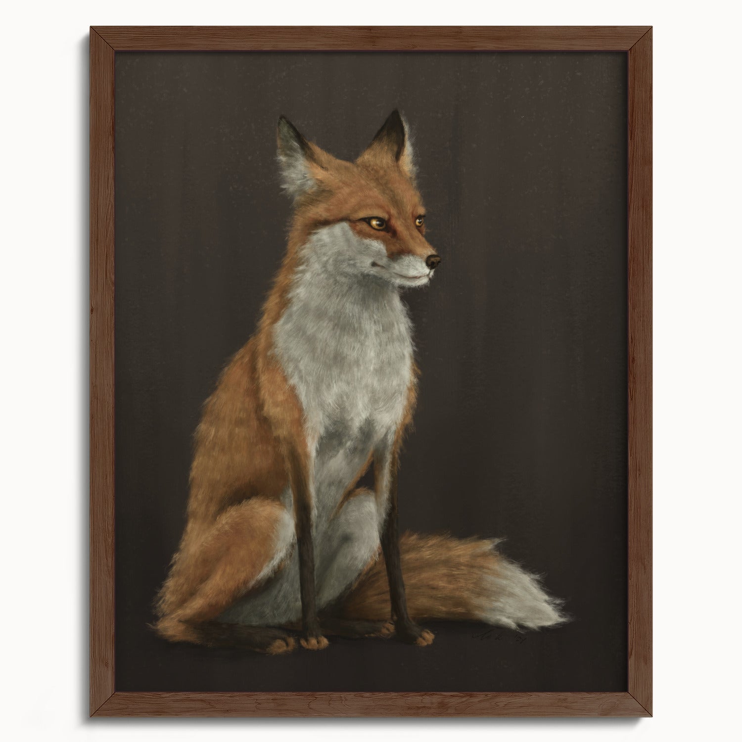 "The Woodland Fox - Brown Edition" by Catherine Hébert - Red Fox Fine Art Print - Brown Edition - 16"x20" size