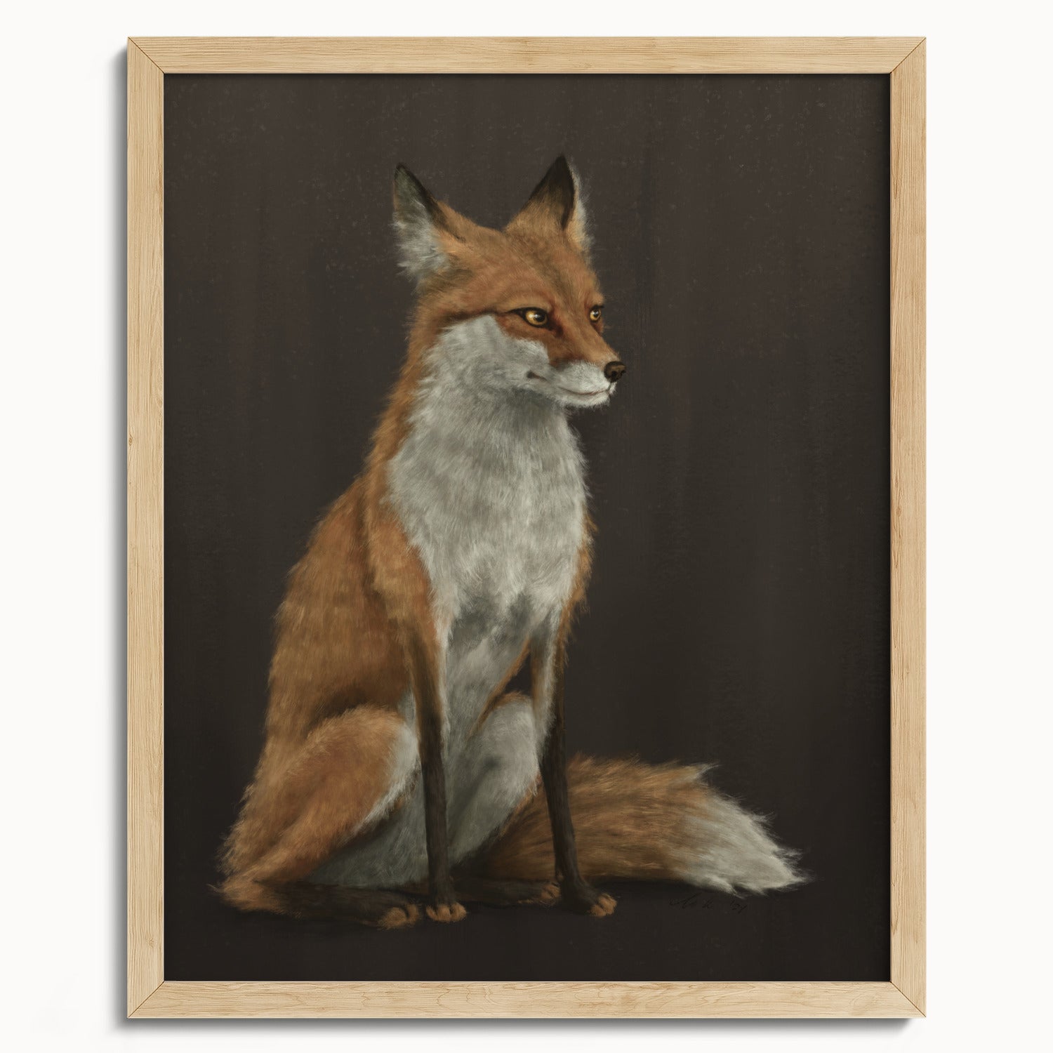 "The Woodland Fox - Brown Edition" by Catherine Hébert - Red Fox Fine Art Print - Brown Edition - 16"x20" size