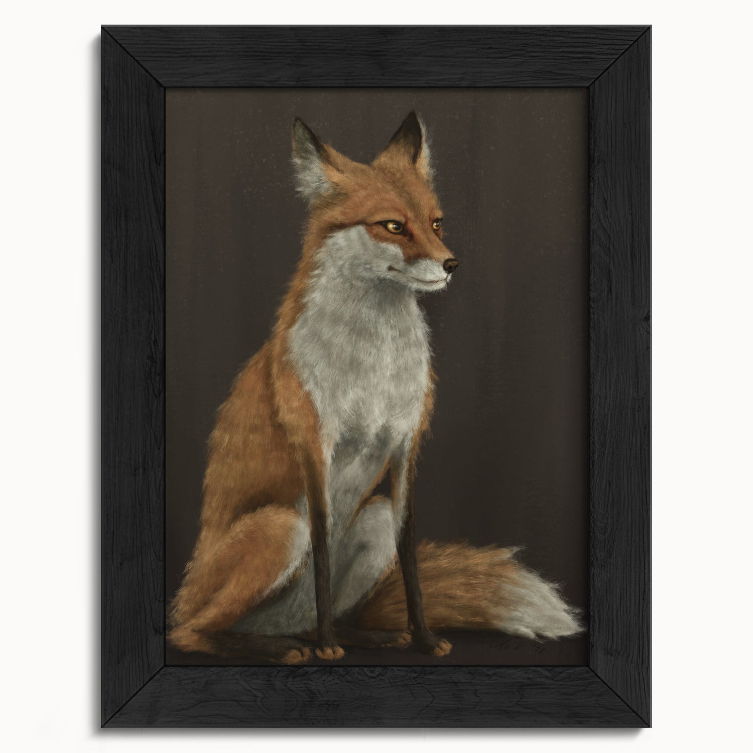 "The Woodland Fox - Brown Edition" by Catherine Hébert - Red Fox Fine Art Print - Brown Edition - 5"x7" size