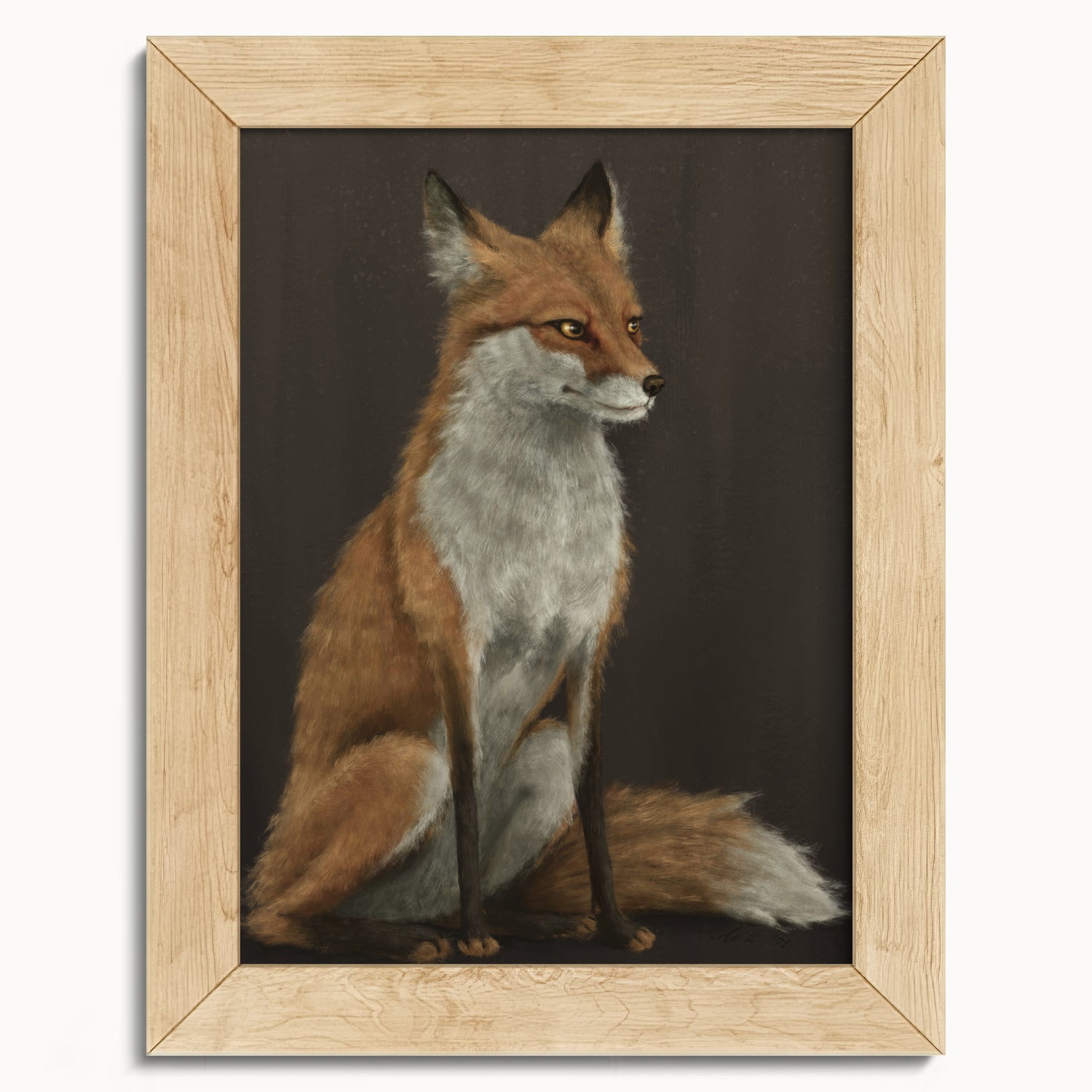 "The Woodland Fox - Brown Edition" by Catherine Hébert - Red Fox Fine Art Print - Brown Edition - 5"x7" size