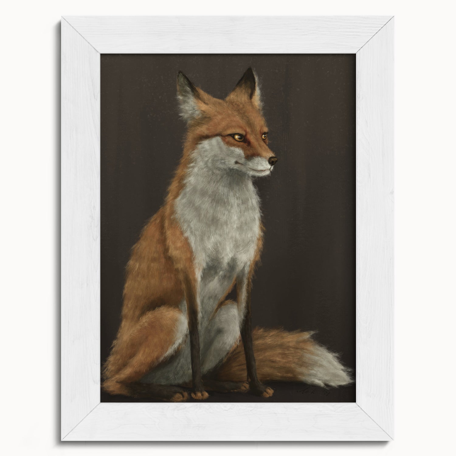 "The Woodland Fox - Brown Edition" by Catherine Hébert - Red Fox Fine Art Print - Brown Edition - 5"x7" size