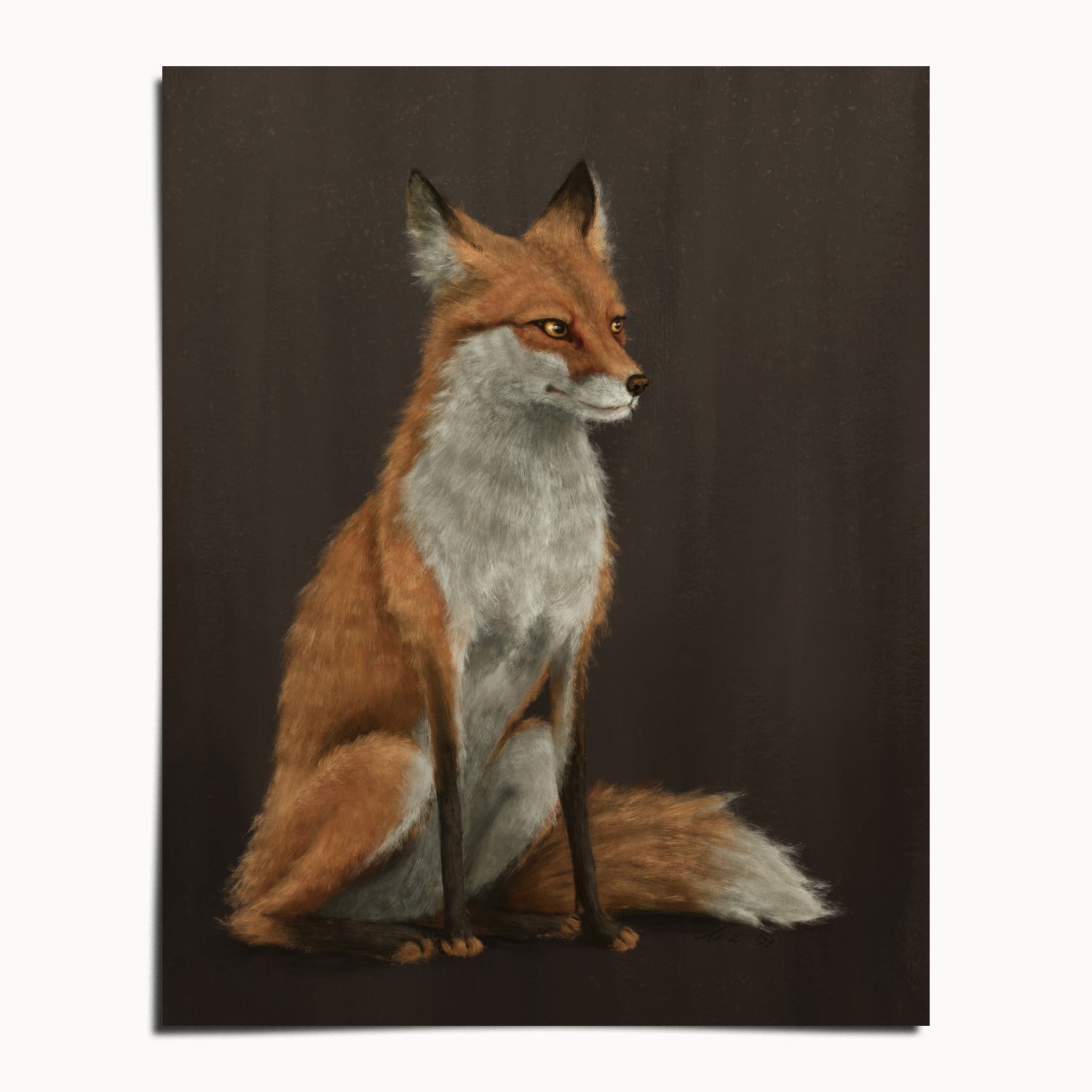 "The Woodland Fox - Brown Edition" by Catherine Hébert - Red Fox Fine Art Print - Brown Edition - 8"x10" size