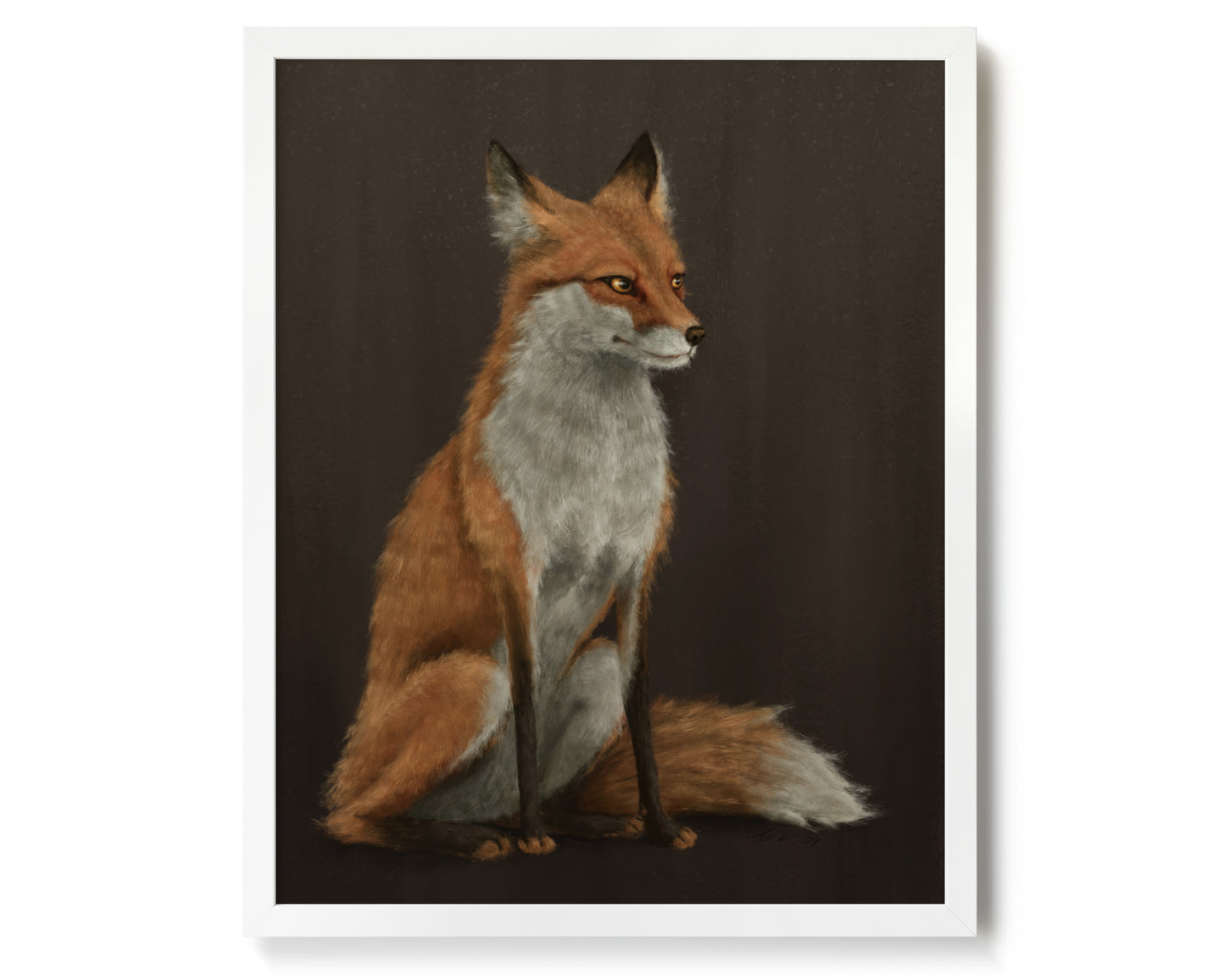 "The Woodland Fox - Brown Edition" by Catherine Hébert - Red Fox Giclée Art Print - Brown Edition - 16"x20" size