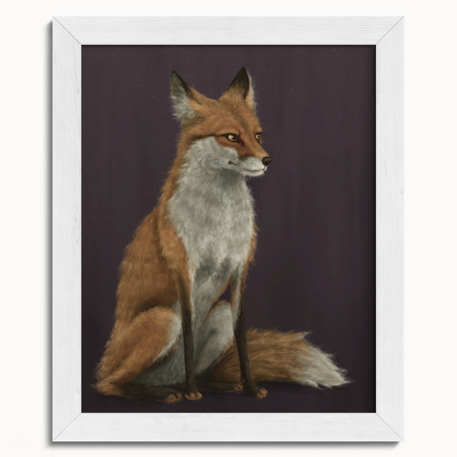 "The Woodland Fox - Burgundy Edition" by Catherine Hébert - Red Fox Fine Art Print - Burgundy Edition - 8"x10" size