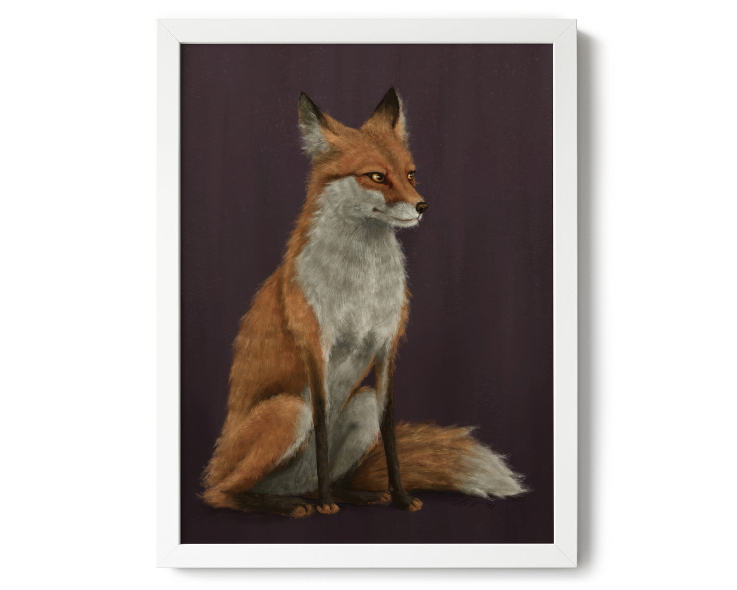 "The Woodland Fox - Burgundy Edition" by Catherine Hébert - Red Fox Giclée Art Print - Burgundy Edition - 12"x16" size