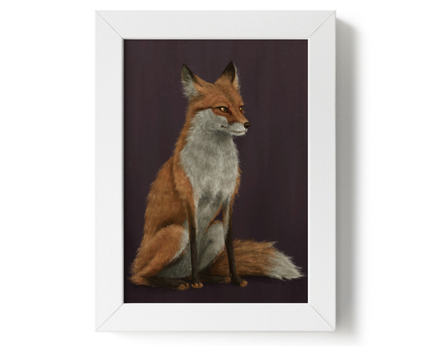 "The Woodland Fox - Burgundy Edition" by Catherine Hébert - Red Fox Giclée Art Print - Burgundy Edition - 5"x7" size