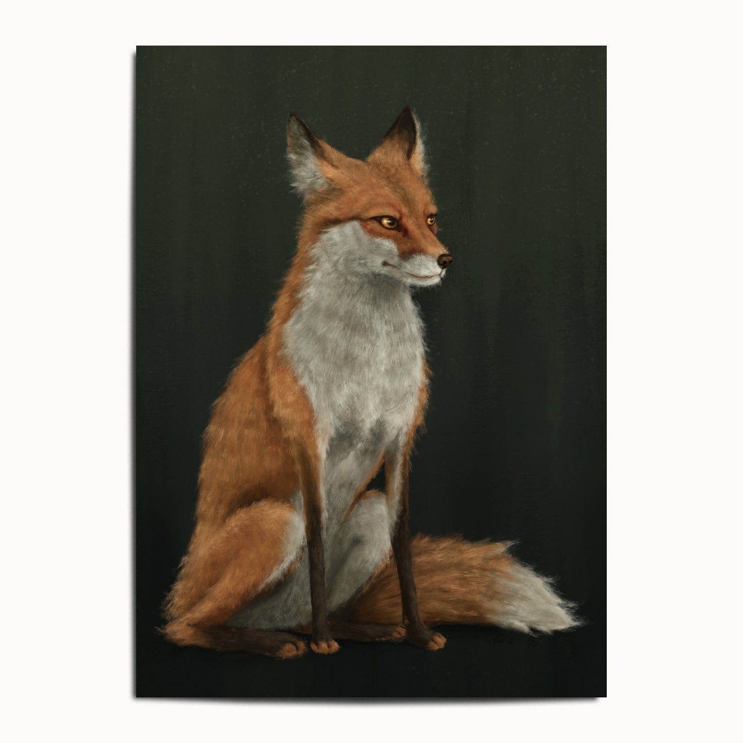 "The Woodland Fox" by Catherine Hébert - Red Fox Fine Art Print - 13"x18" size