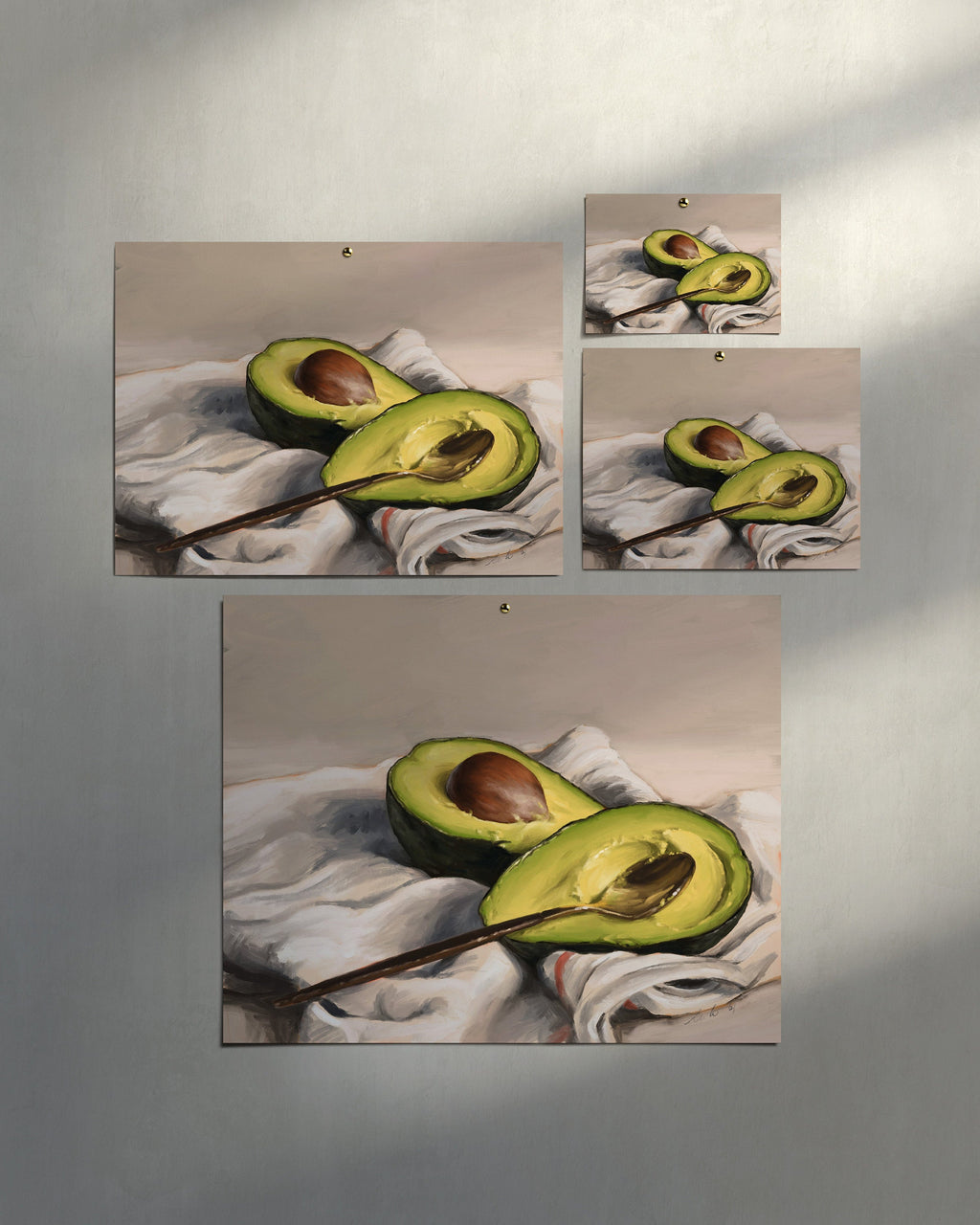 "Avocado" by Catherine Hébert - Sliced Avocado Painting Fine Art Print