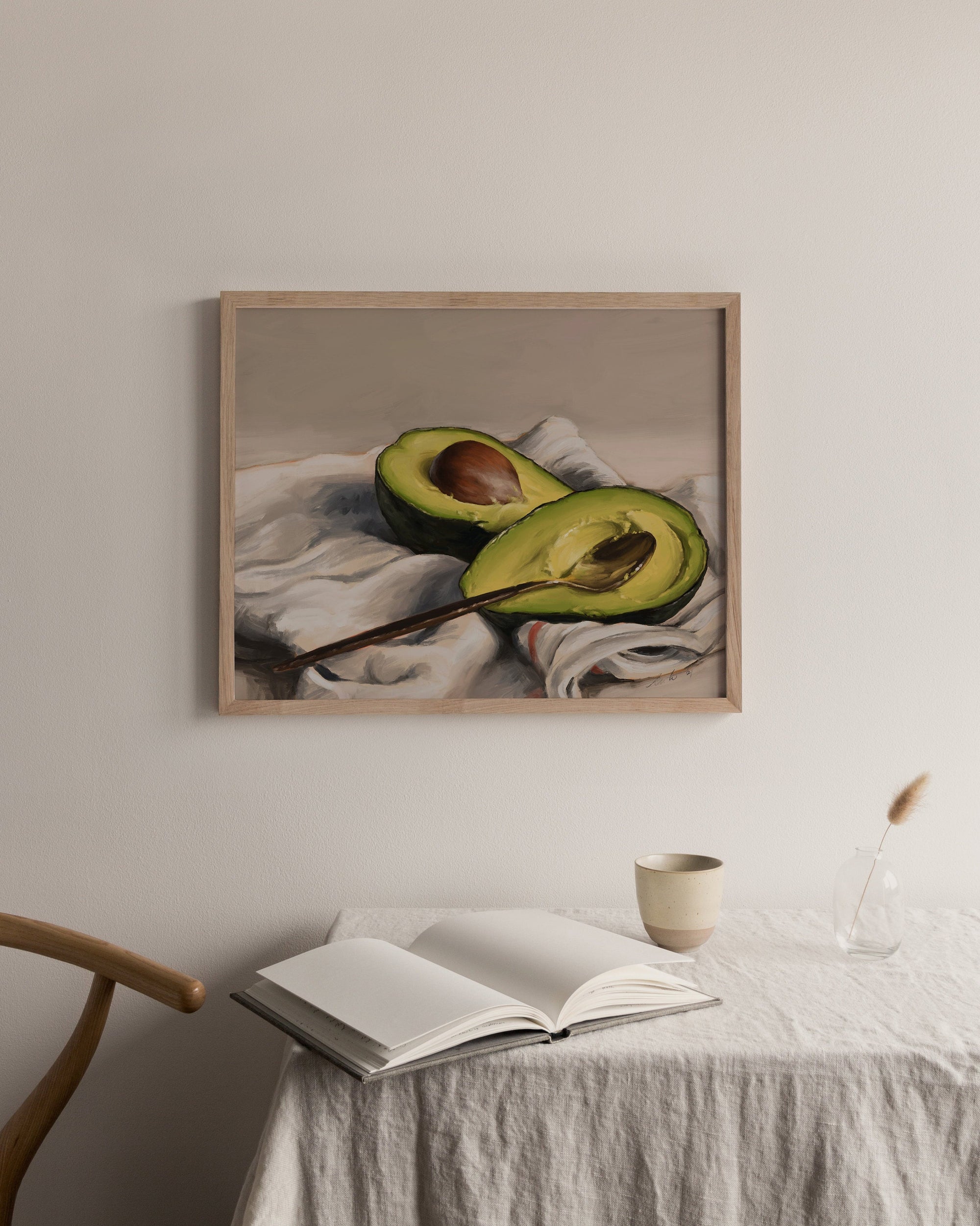 "Avocado" by Catherine Hébert - Sliced Avocado Painting Fine Art Print