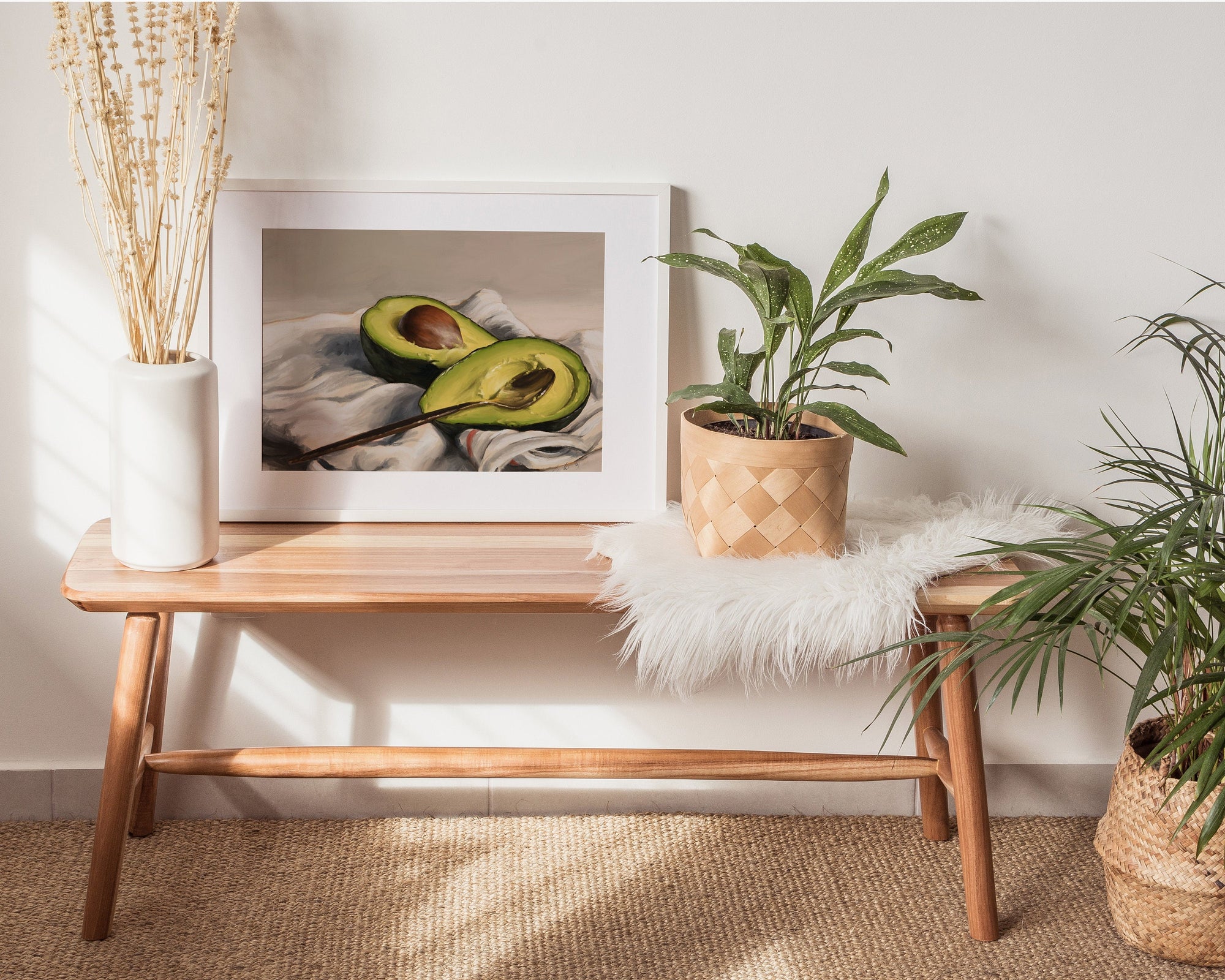 "Avocado" by Catherine Hébert - Sliced Avocado Painting Fine Art Print