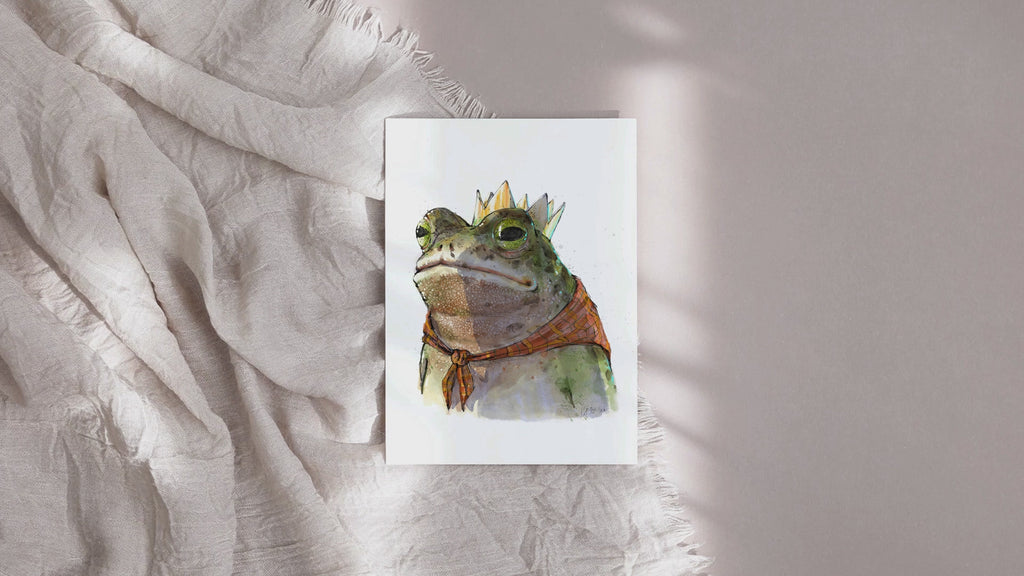 Watercolour Toad King Art Print