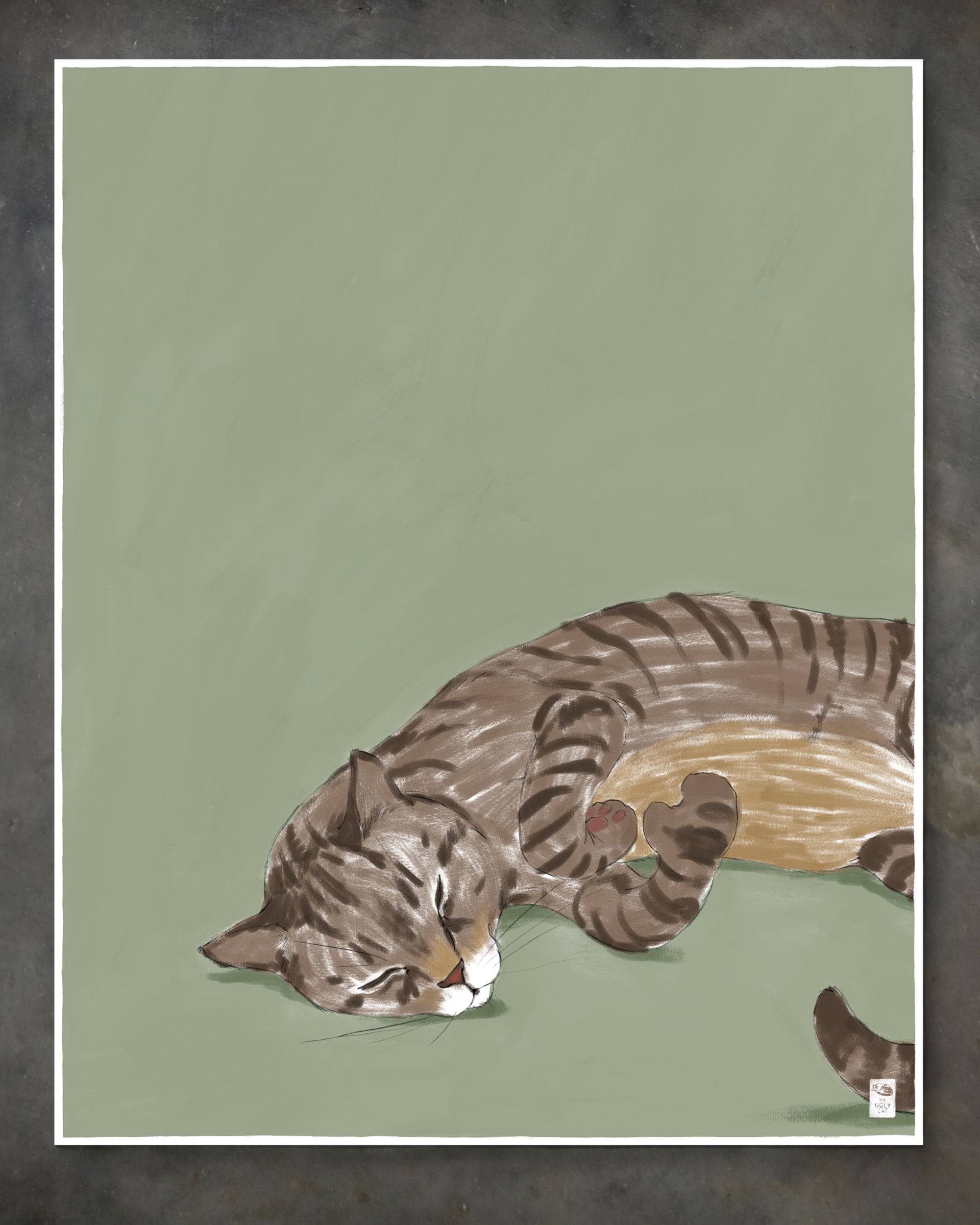"Isengrin" by Catherine Hébert - Striped Brown Tabby Cat Fine Art Print